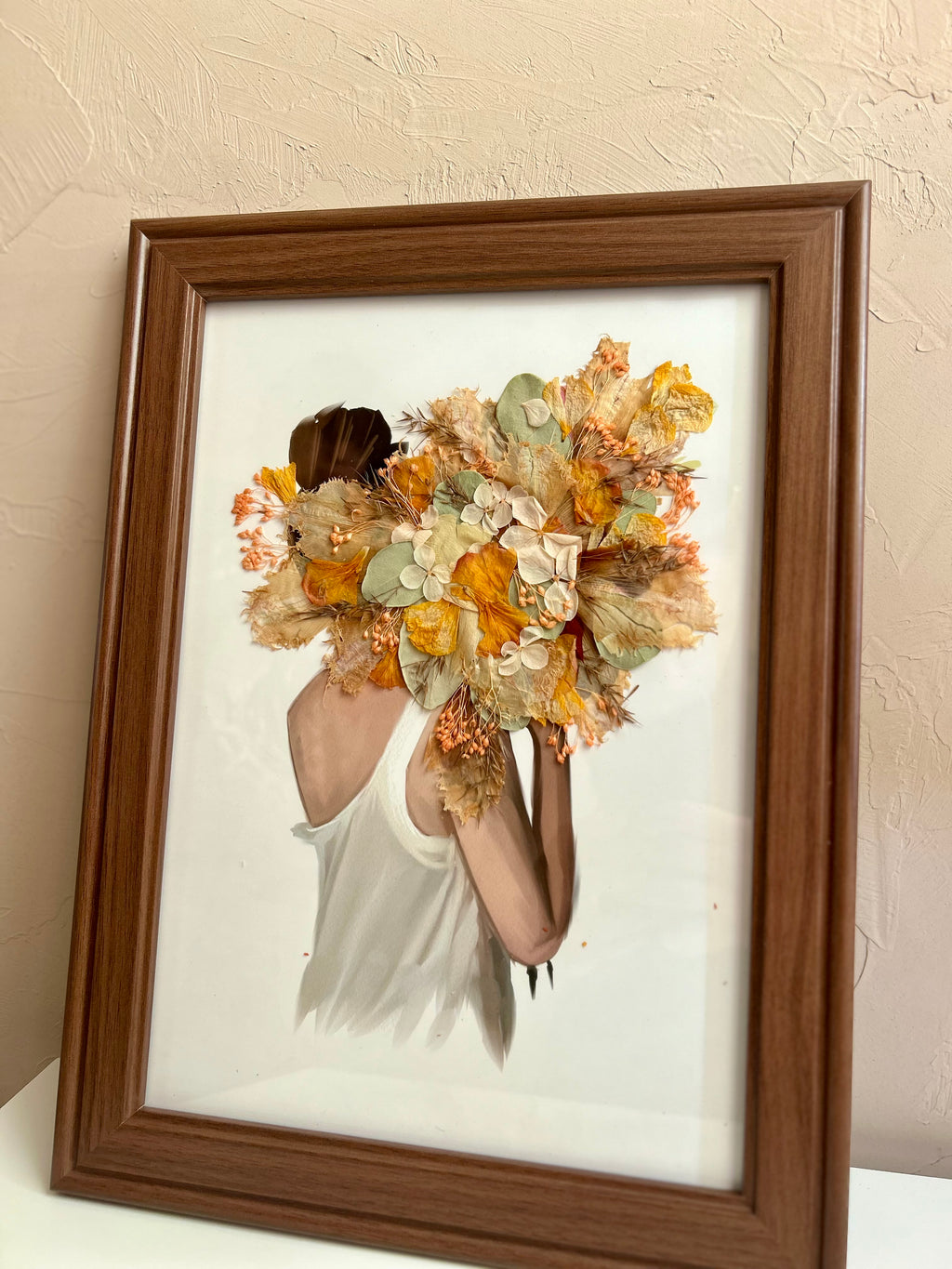 Cadre illustration fleurs séchées