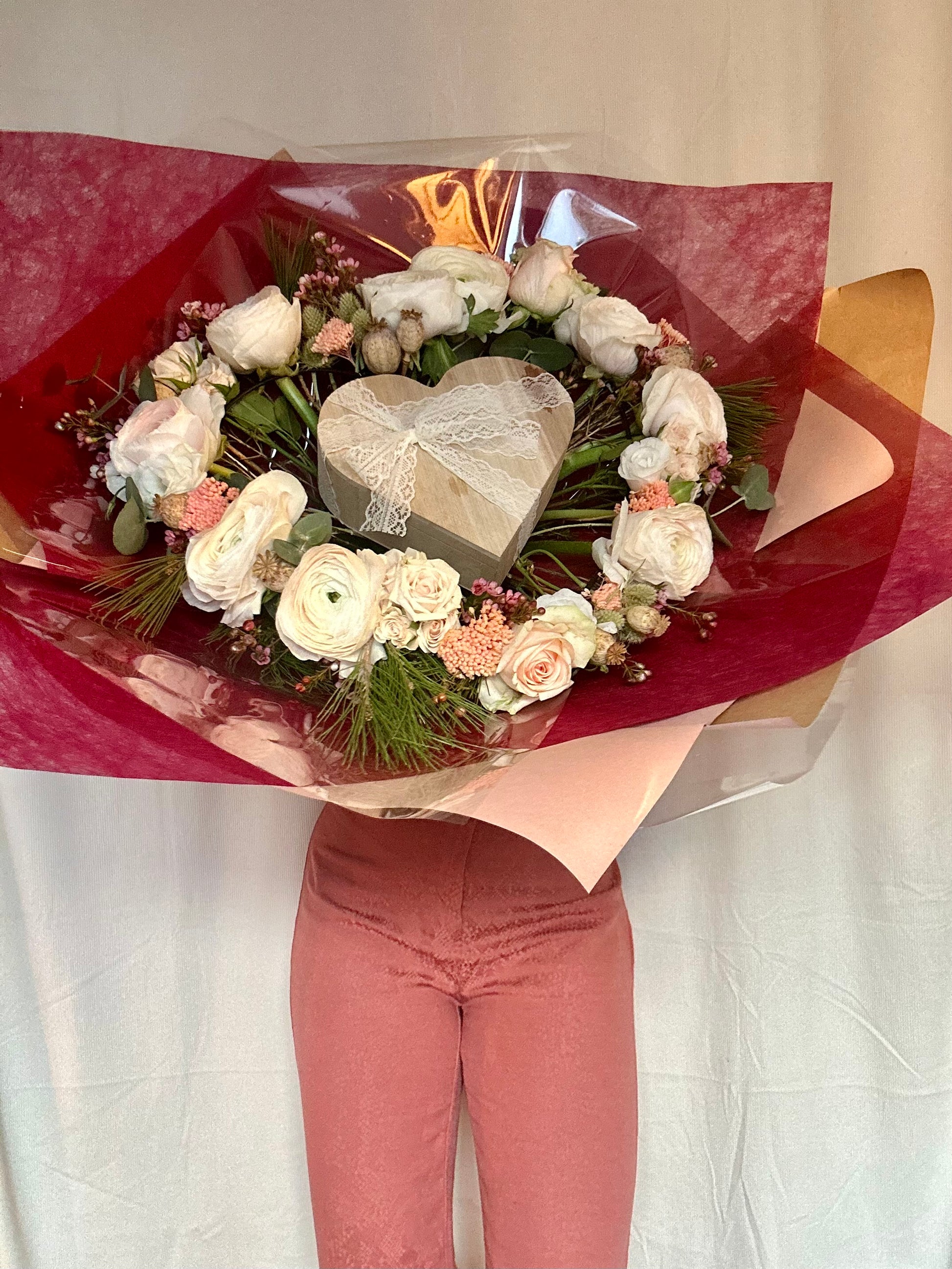 Bouquet signature coeur pastel
