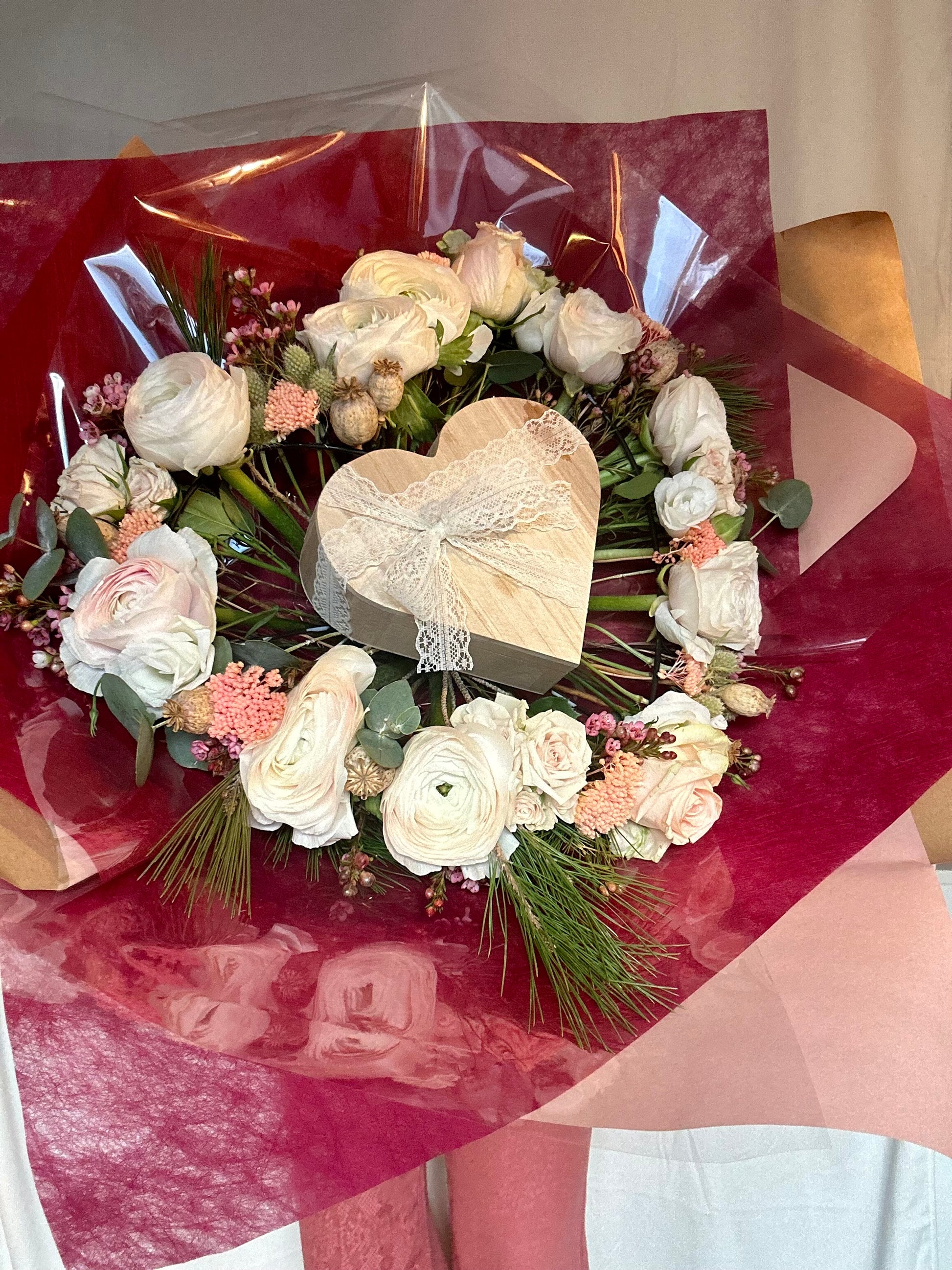 Bouquet signature coeur pastel