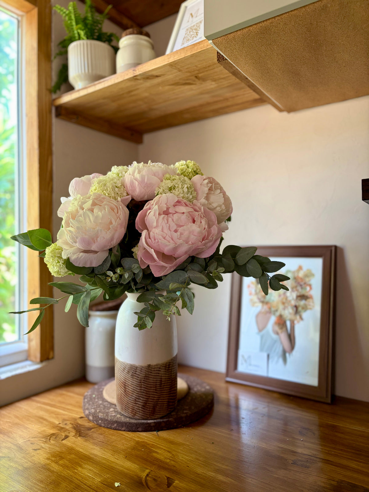 Bouquet pastel pivoines